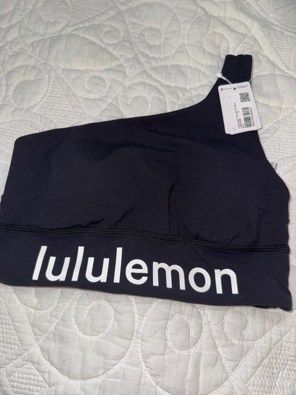 Lululemon One-Shoulder Sports Bra in Black. Align asymmetrical bra